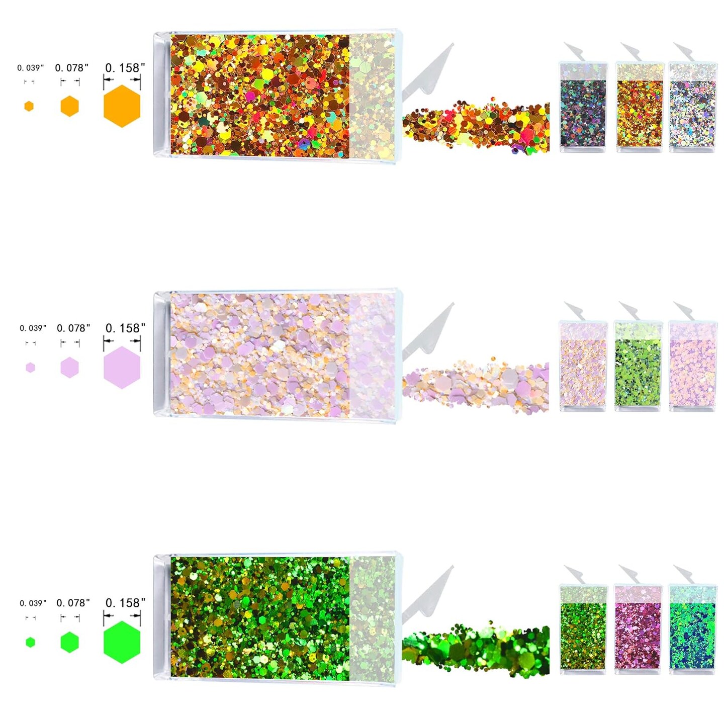 9 Colors 105g Holographic Iridescent Body Glitter Sequins