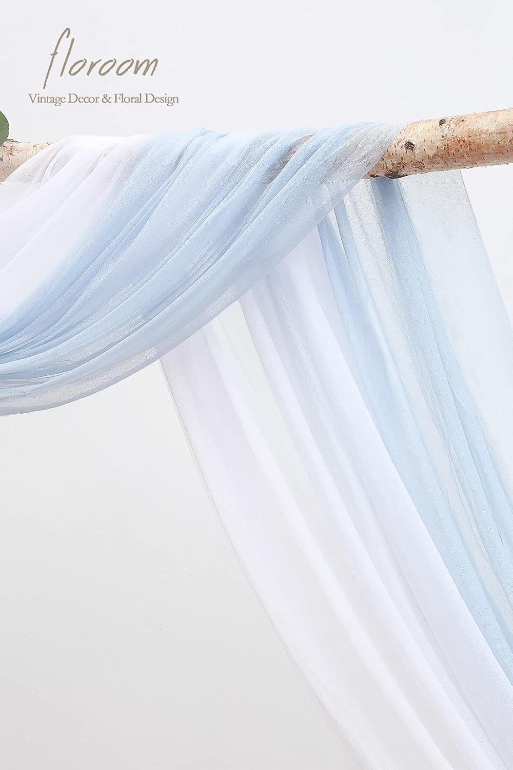 Artificial Dusty Blue &#x26; Navy Blue Floral Swag Arrangement