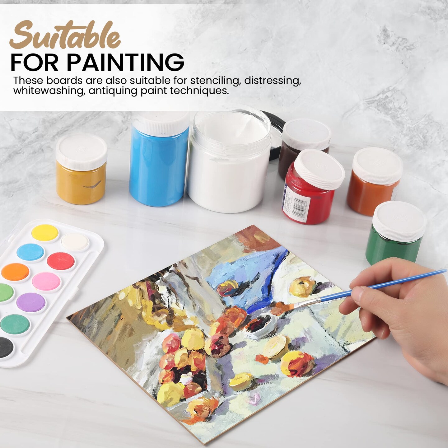 (8-Pack) CalPalmy 8” x 10” MDF Boards - 2mm Thick Boards for Carpentry, Interior Design, Hobby Crafts, and More - with Smooth, Unfinished Sides and Sanded Edges