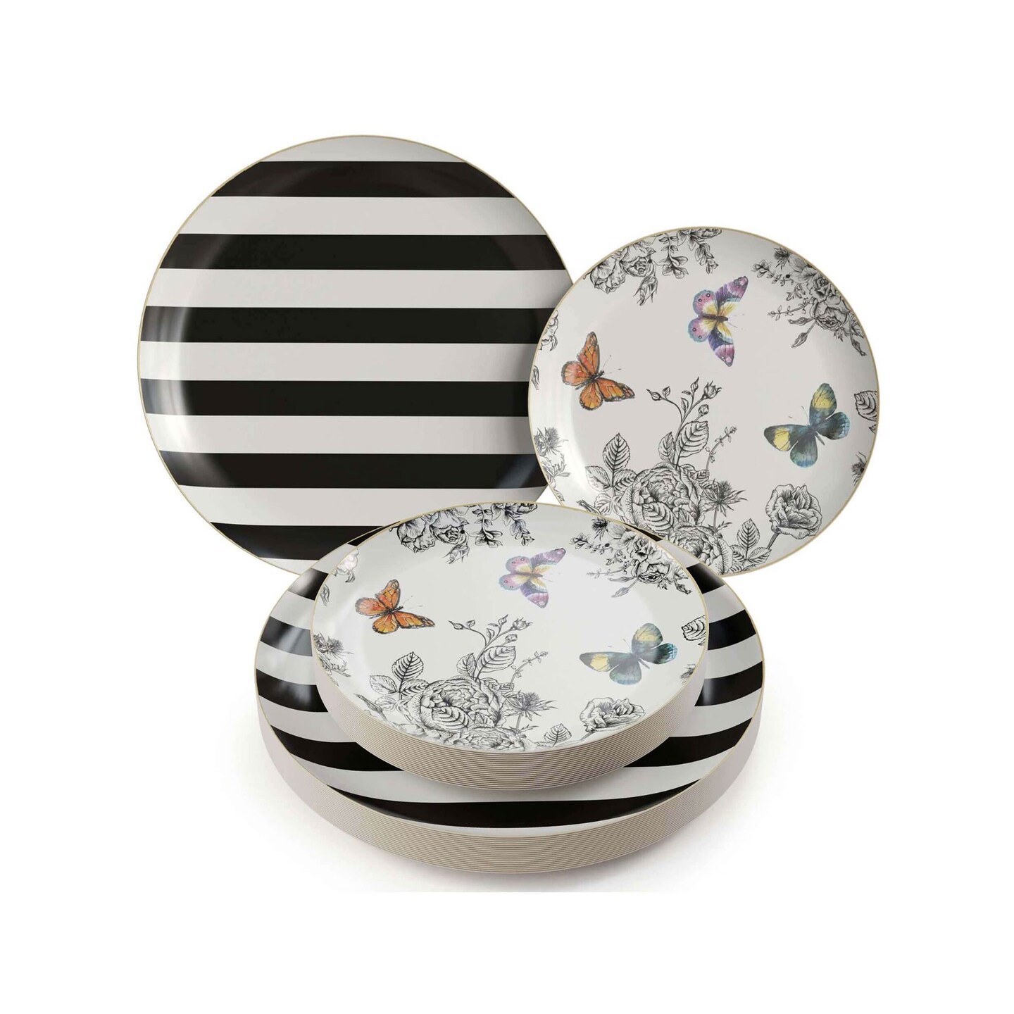 20 Count Earthtrends Monarch Design Paper Plates Add Elegance to Any Table Setting 10 Inch