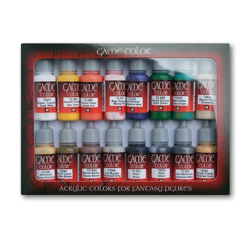 Game Color Introduction Set | Starter Set for Fantasy and Wargame Figures | 16 Bottles x 18 ml (0.60 fl.oz.)