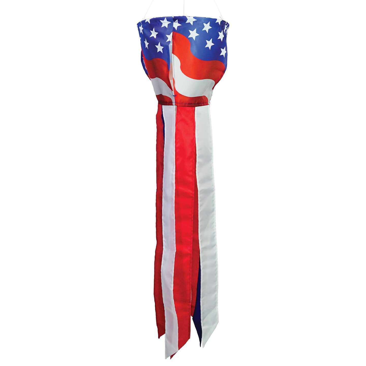 In the Breeze 5267 — Patriotic Spinning Windsock — Stars and Stripes, Outdoor Decor Spinner