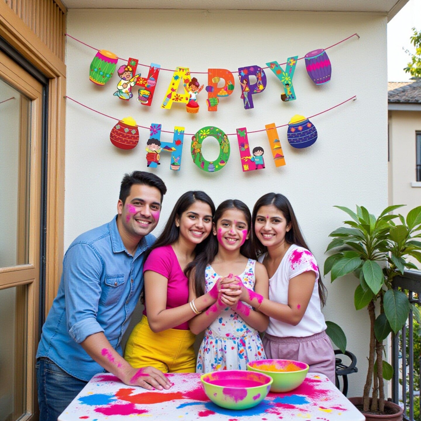 Happy Holi Banners Indian Festival Colorful Bunting Diy Festival of Colors Holi Decorations Home Indoor Outdoor Decoration Bollywood Party Supplies Home Decor Holi Ideas