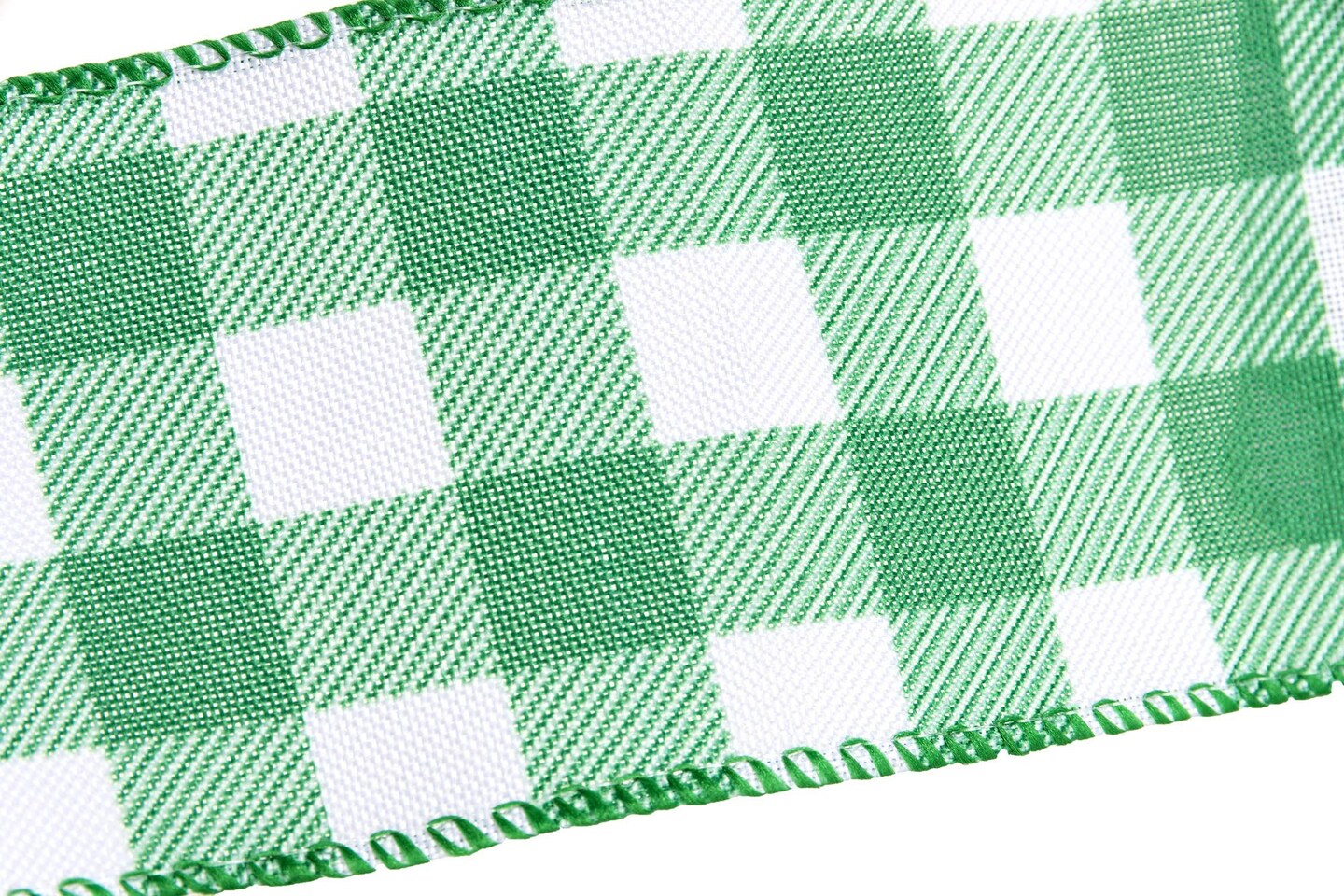 Green and White Buffalo Plaid Ribbon Wired Edge Gingham Ribbon for St Patrick's Day Decoration and Bows Craft,10 Yards by 2.5 Inches