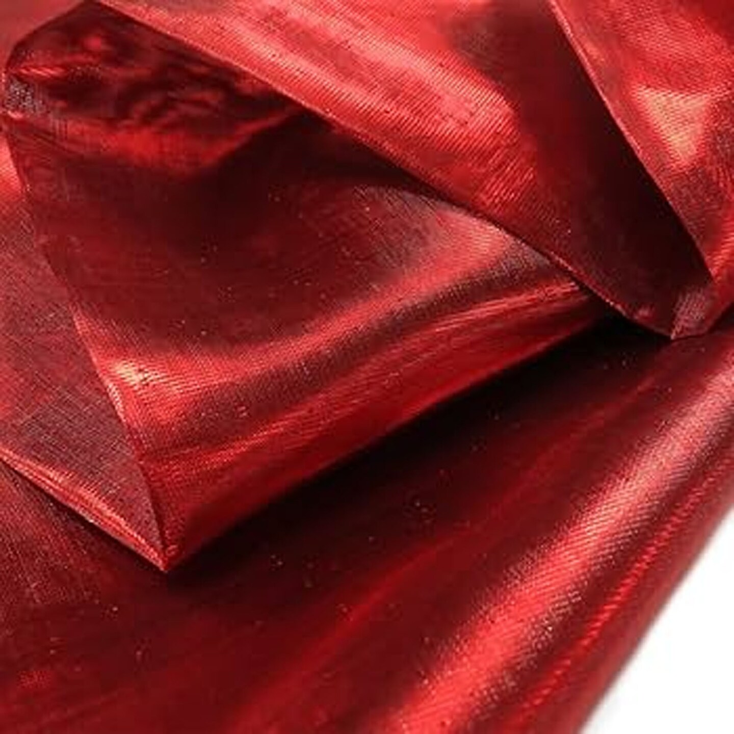 1 Yard Red Nylon Metallic Tissue Lame Fabric 60 Inches Wide Vibrant for Holidays, Costumes, & Event Decor