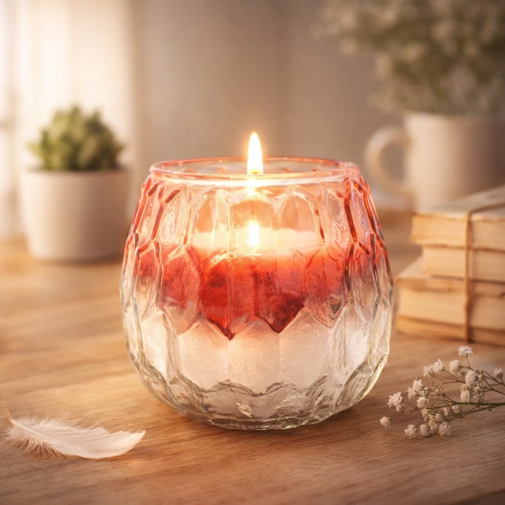 Glass Hurricane | Ruby Lustre Glass Votive | 4" | Elegant Home Décor Accent for Living Room, Dining & Modern Interiors