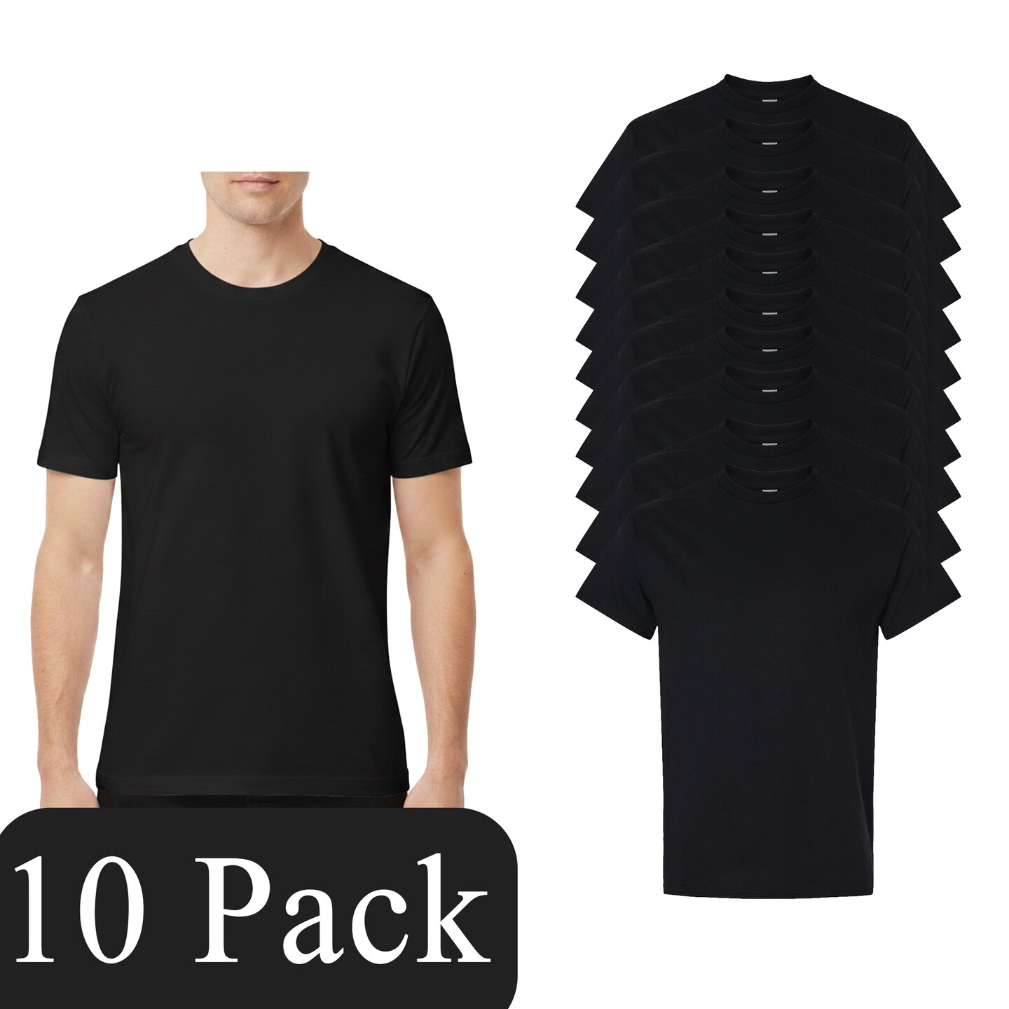 Gildan Unisex Heavy Cotton Black Blank T-Shirt Bundle for DIY Crafts
