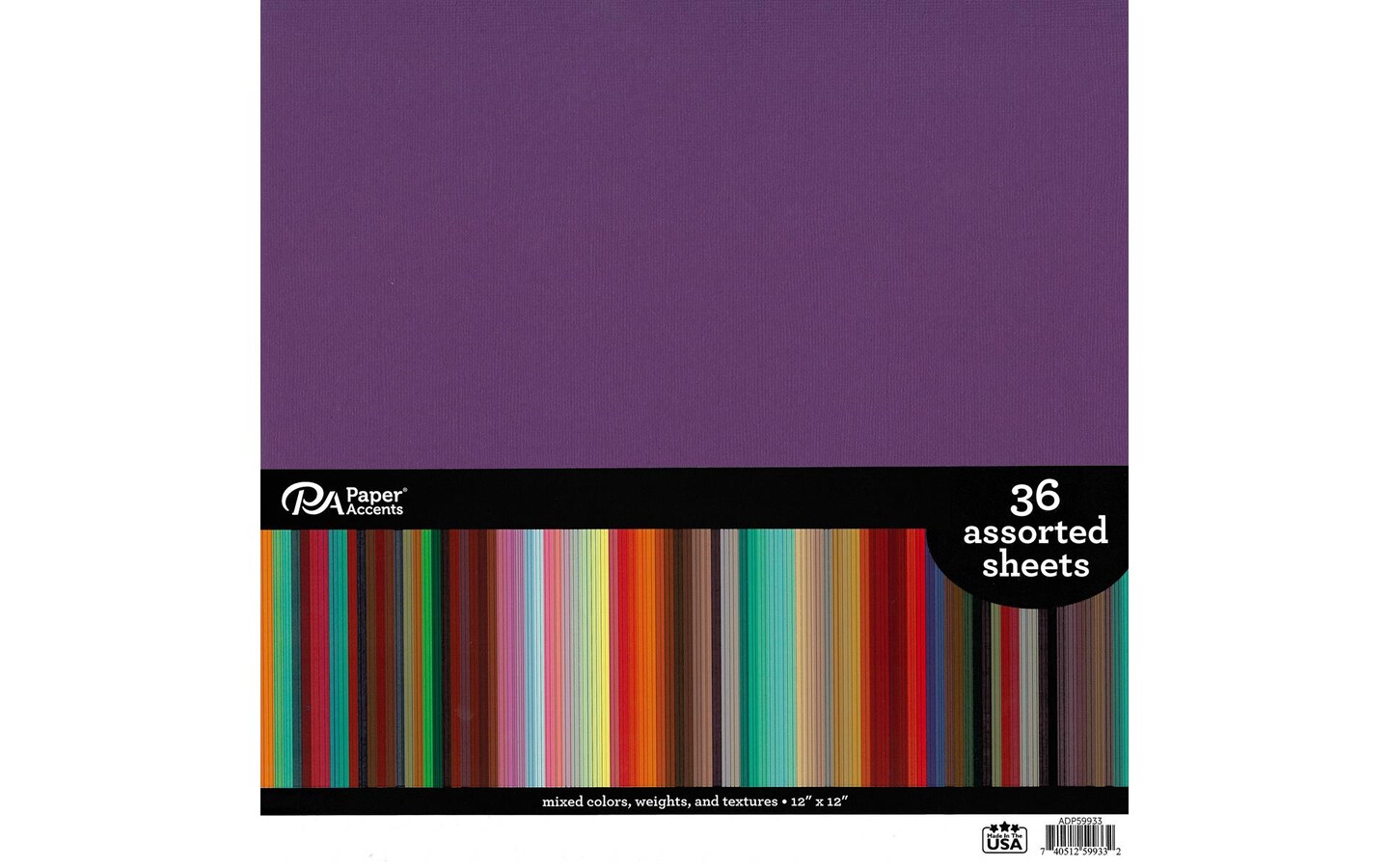 Cardstock &#x26; Paper Pack 36 Assorted Sheets 12X12&#x22;