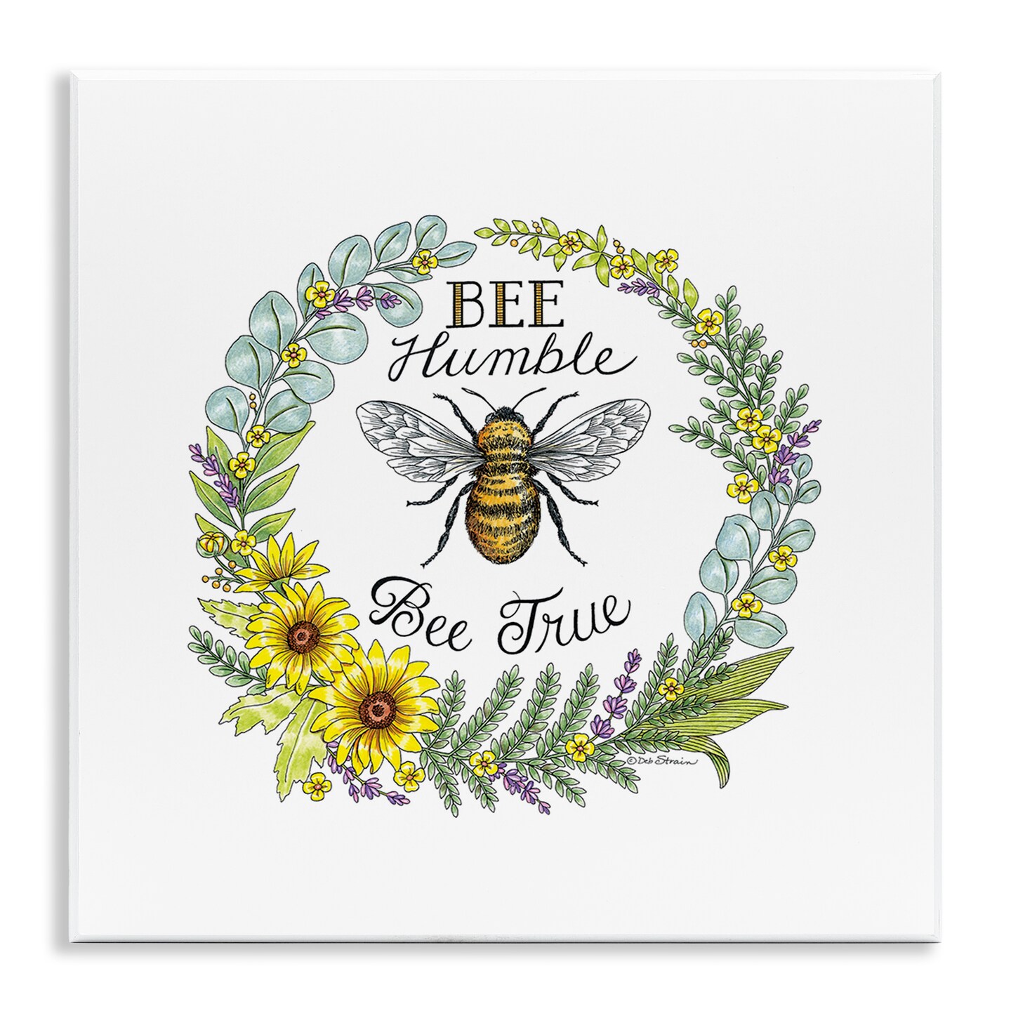 Stupell Industries Bee Humble & True Wall Plaque By Deb Strain