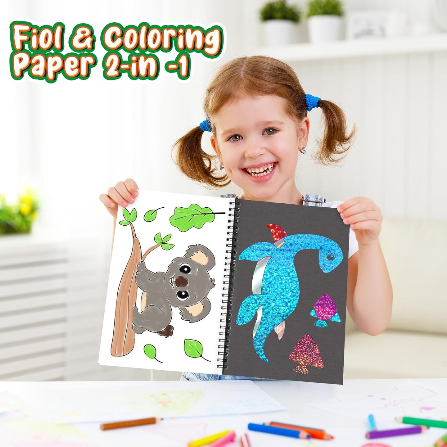Foil Craft Animal DIY Art Fun Kits , No Mess Creative Foil Art Kits Set Drawing Game for Kids