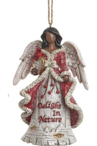 5&#x22; Birch Berries African American Angel Ornaments