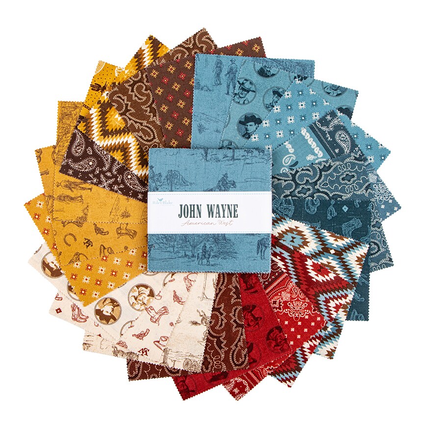 John Wayne American West 5" Square Pack (Charm Pack / 5" Stacker) by for Riley Blake (5-16620-42)