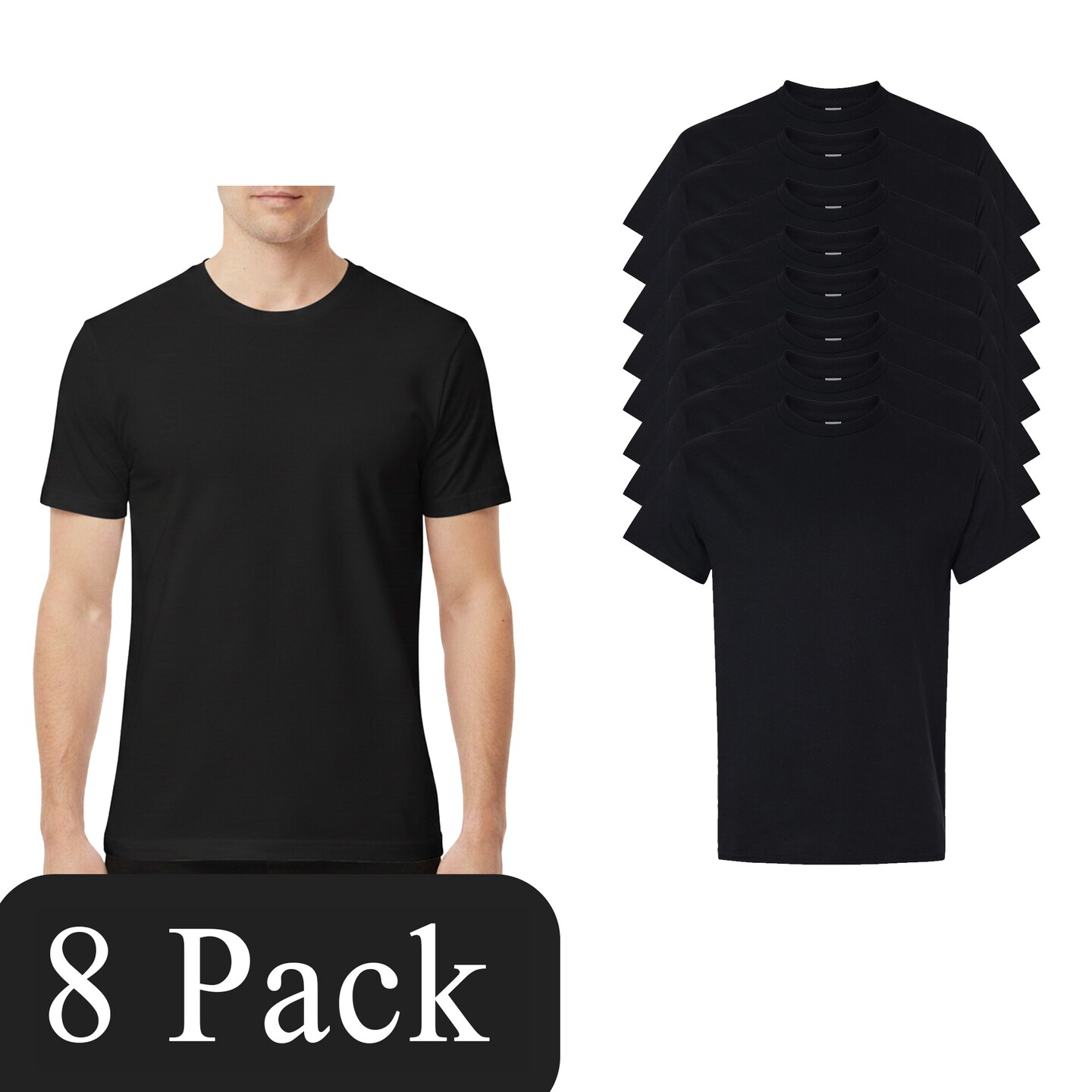 Gildan Unisex Heavy Cotton Black Blank T-Shirt Bundle for DIY Crafts