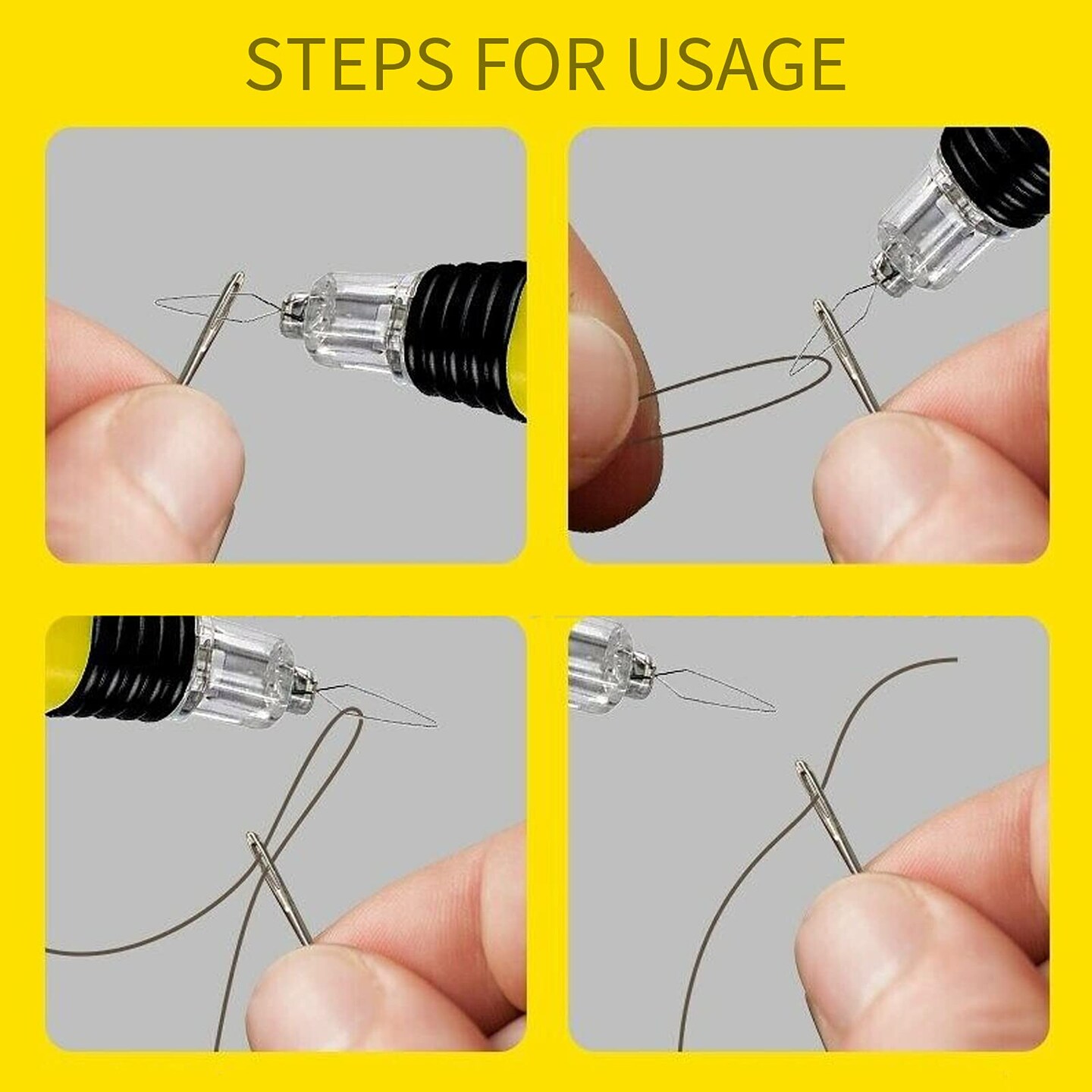 2 Pieces LED Needle Threader Sewing Tools Illuminated Threader Manual Threader with Light Sewing Machine Needle Threader(Batteries Included)