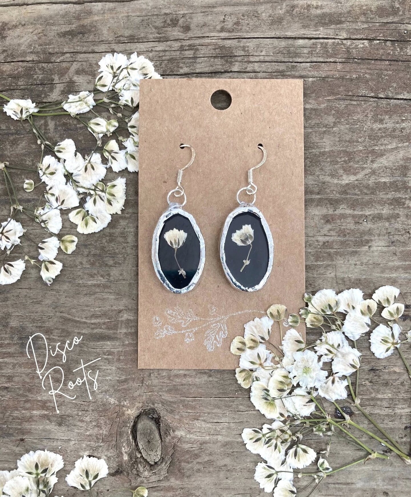 アクセサリー Floral Motif Glass Earrings - clear mame 259538717102320.jpg