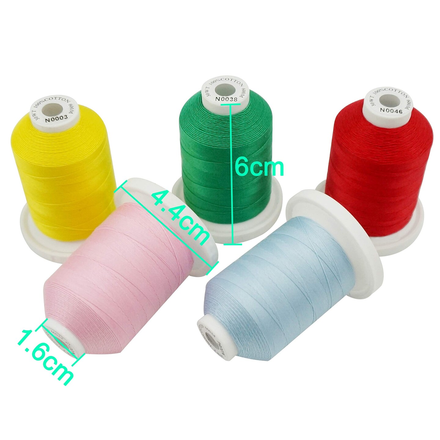 18 Options - Multi-Purpose 100% Mercerized Cotton Threads 50S/3 600M(660Y) Each Spool for Quilting, Serger, Sewing and Embroidery - 24 Basic Colors