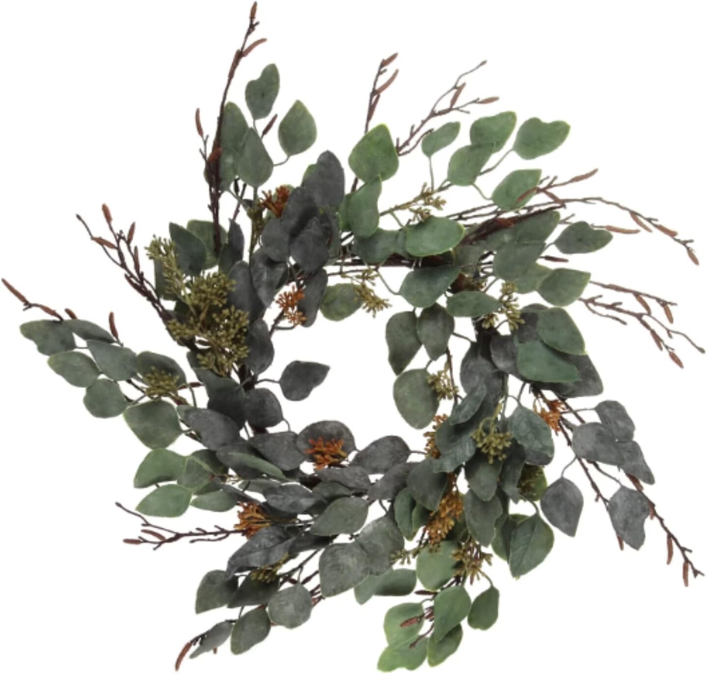 2-Pack 24" Seeded Eucalyptus Wreath - Handcrafted Lifelike Decor for Front Door, Wall, Mantel & Tabletop - Elegant Floral Accent for Home - Floral Home by Artificial Flowers