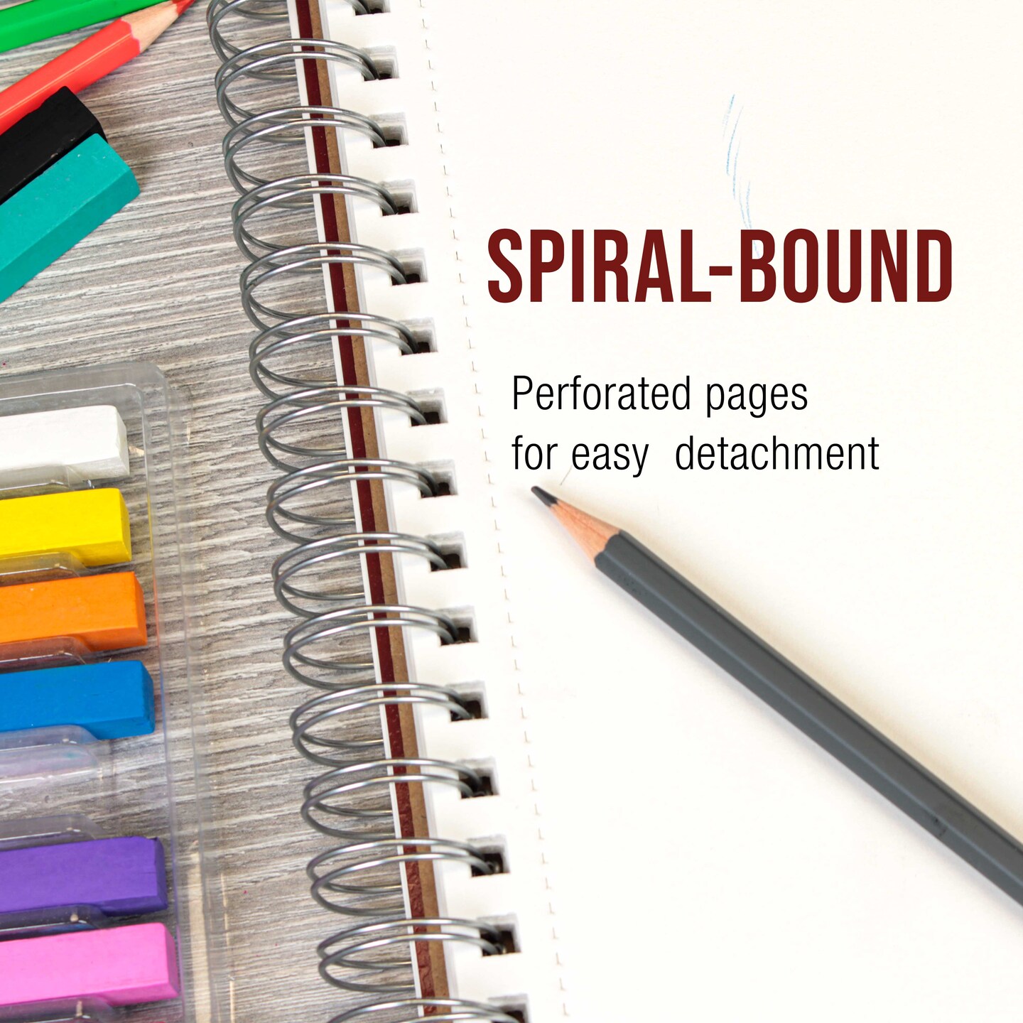 8&#x22;x10&#x22; Sketch Book Pad, 2 Pack (100 Sheets Each), 60lb (100gsm) Spiral Bound - Sketching, Drawing Pad, Acid-Free Paper - Sketch Pads For Adults, Students: Colored Pencils, Charcoal