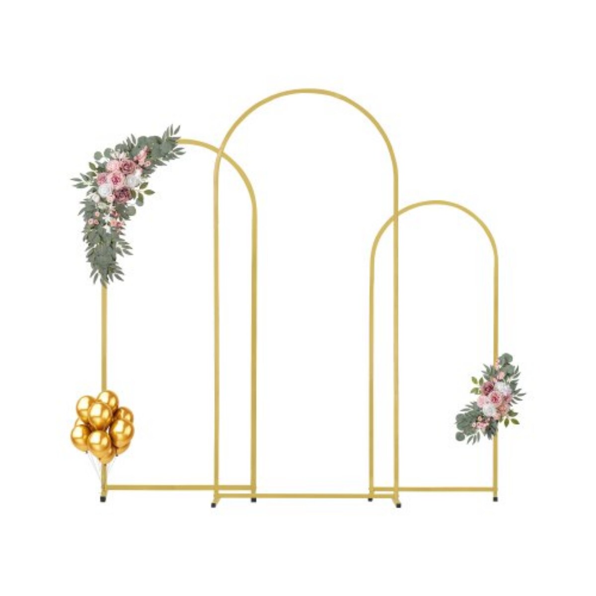 Wedding Arch Backdrop Stand, Gold Metal Frame with Case, for Events
