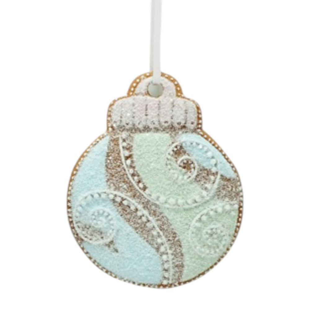 4" Pastel Gingerbread Ball Ornament – Frosted Cookie Ornament Christmas Tree Décor