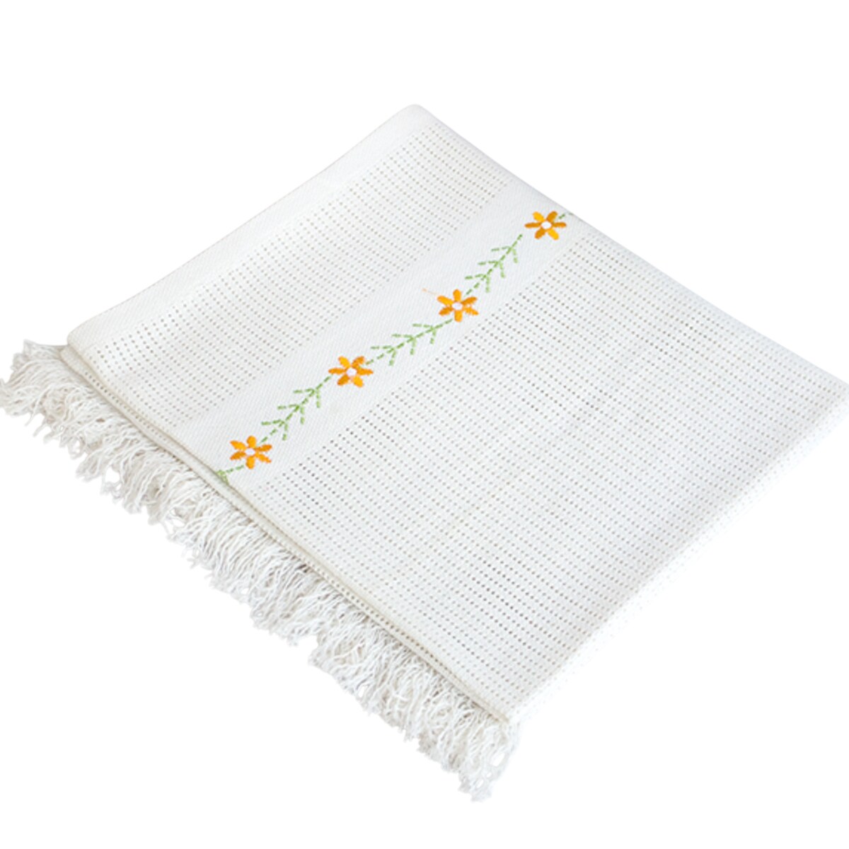 Thermal Cellular Cotton Throw Blanket, 31.5" x 55.1", White, Soft & Insulated, Machine Washable