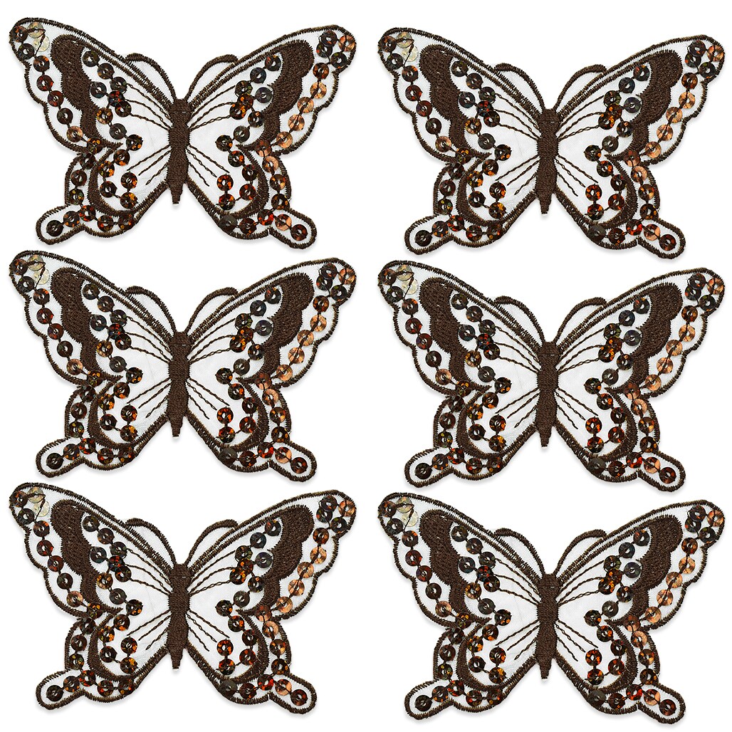 Pack of 3 Iron-On Butterfly Sequin Applique Pack of 2 - SM6324-04