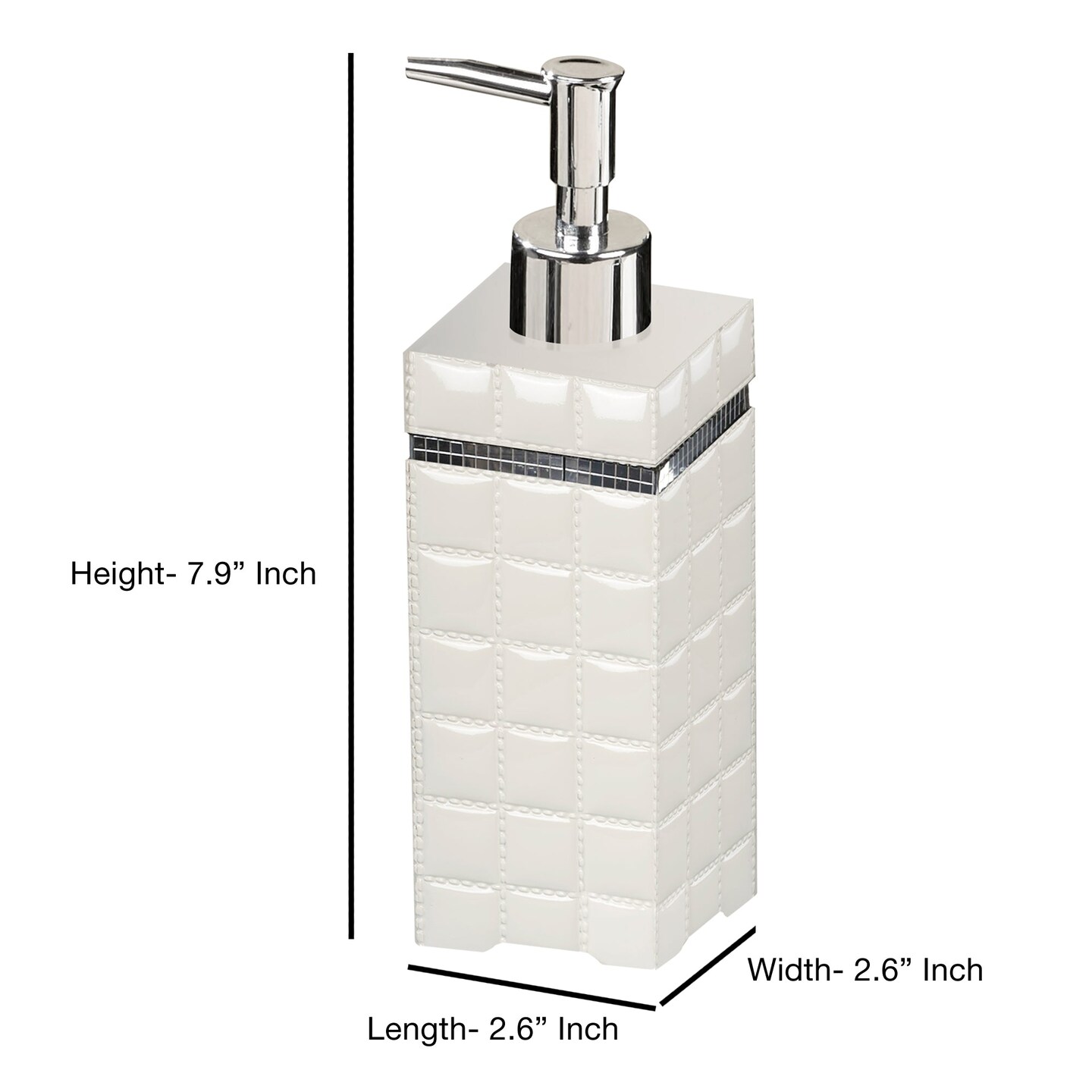 White Resin Liquid Soap Dispenser Pump Bottle | Bathroom & Kitchen | Holds Soap, Lotion & Sanitizer