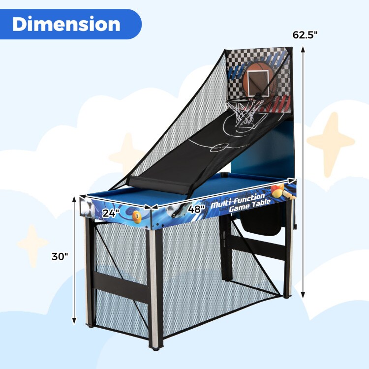 10-in-1 Combo Game Table Set with Table Tennis, Basketball and Soccer