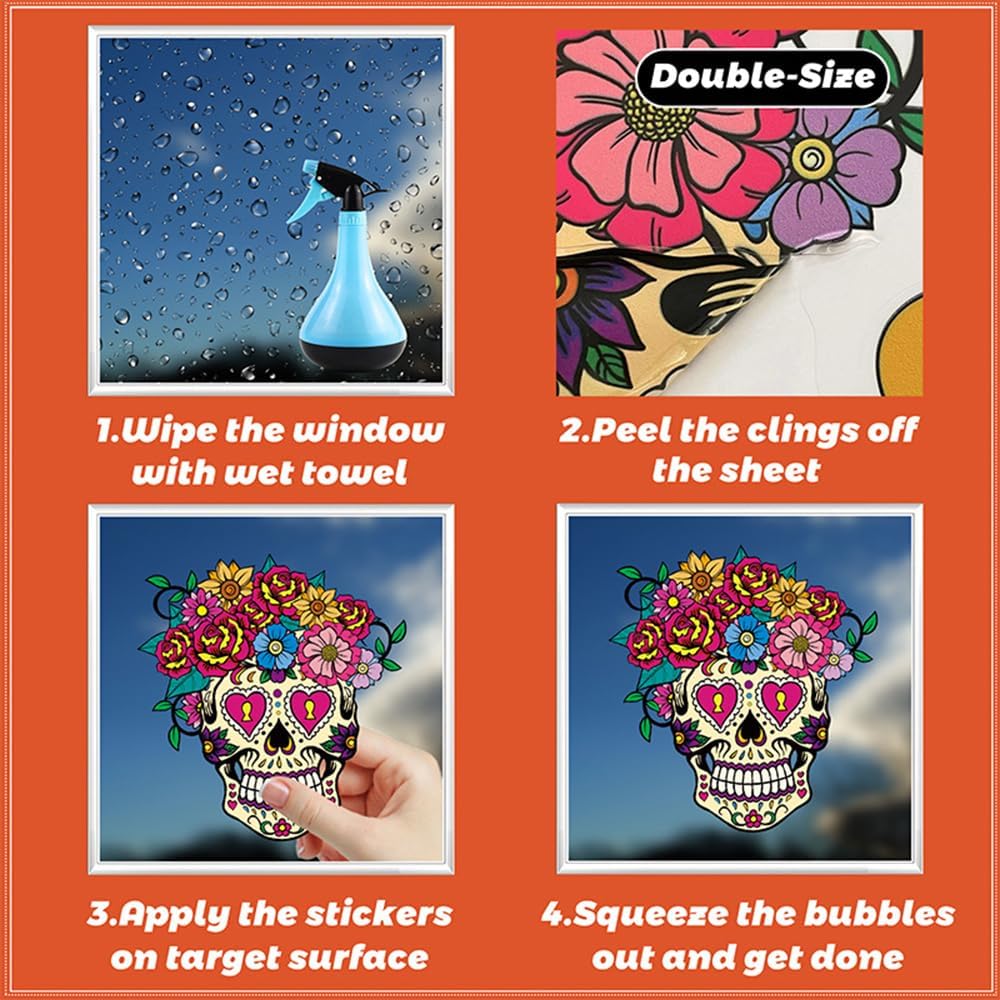 Day of The Dead Mexico Window Cling Decals