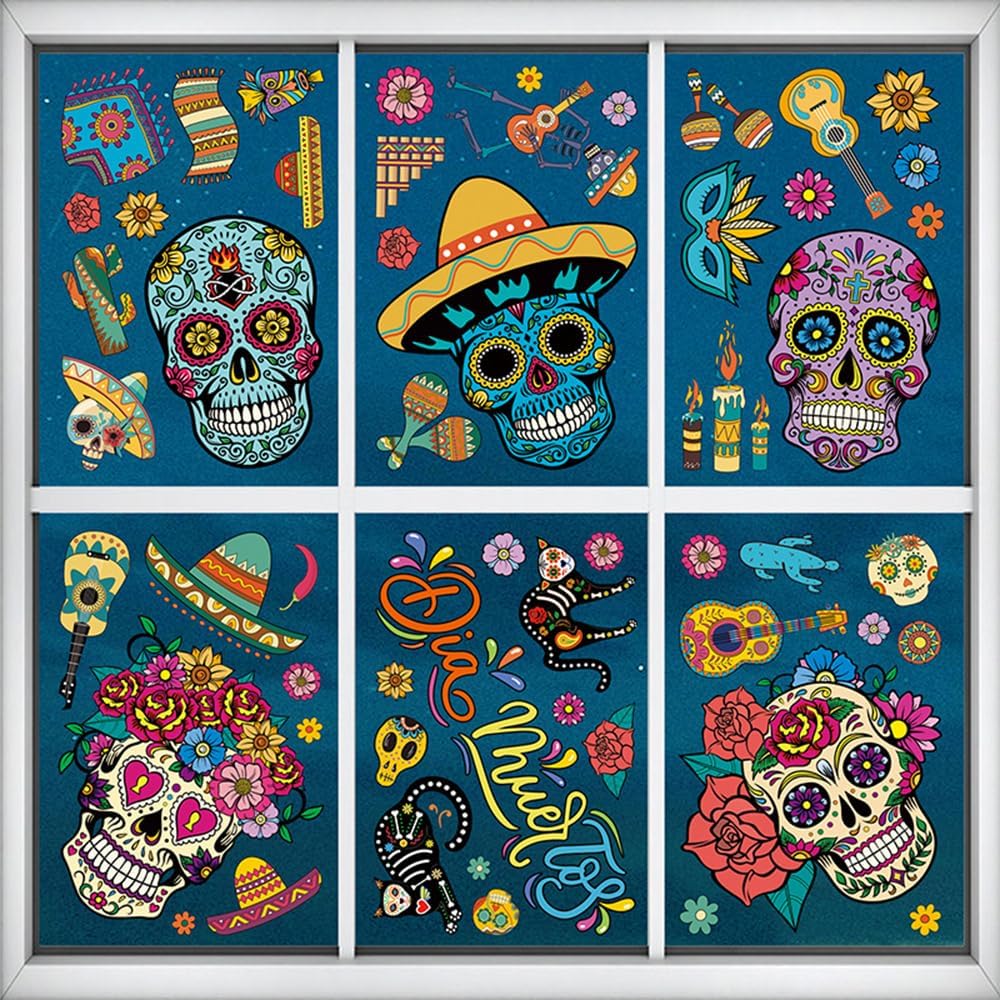 Day of The Dead Mexico Window Cling Decals
