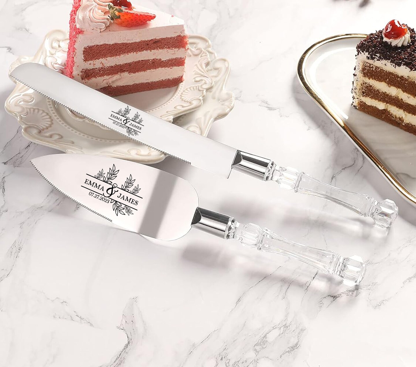 Wedding Silver Cake Cutting Set - Personalized Cake Cutter Serving Set - Mr  Mrs Engraved Cake Server - Cake Cutter and Pie Server for Wedd | MakerPlace  by Michaels, image size:1080x954