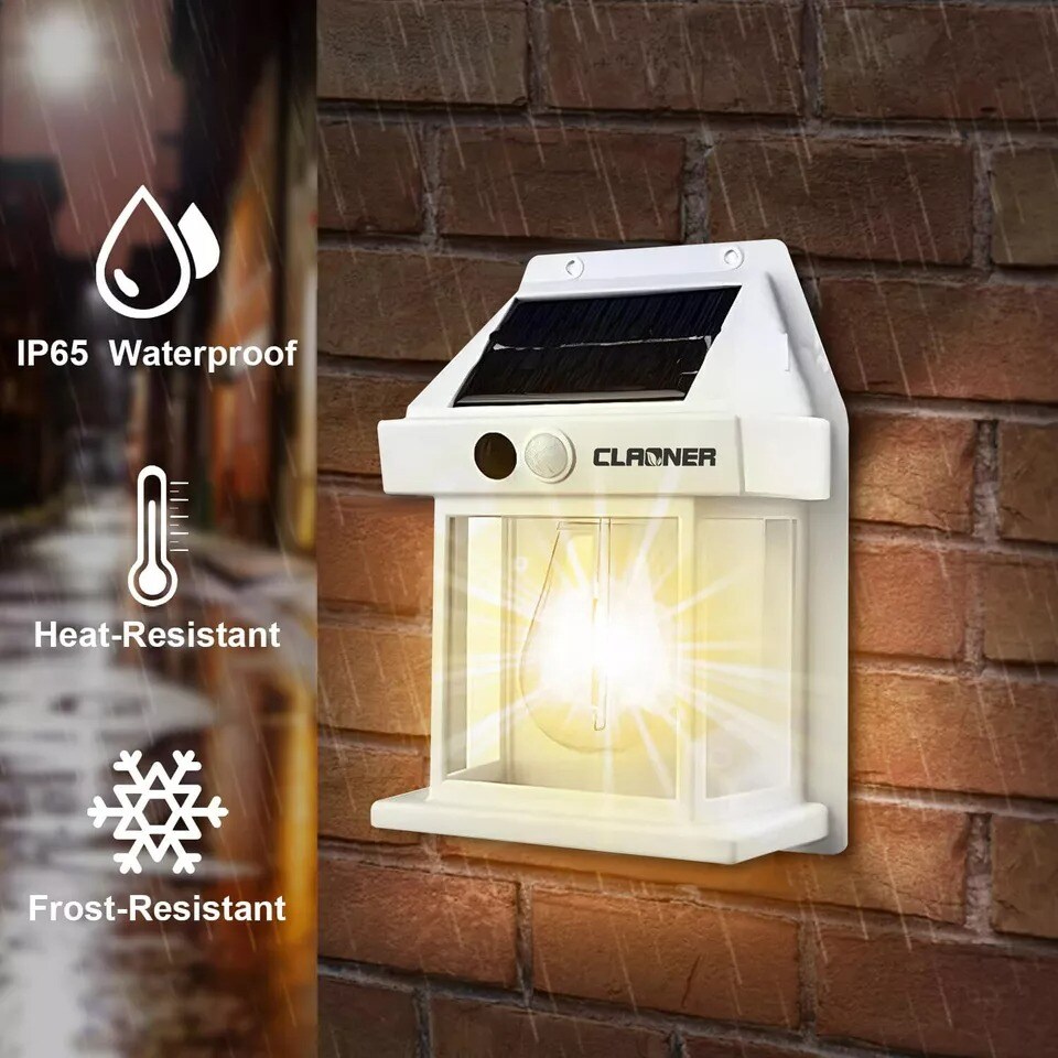 LED Solar Light Outdoor Dusk to Dawn PIR Motion Sensor Wall Sconce Security Lamp