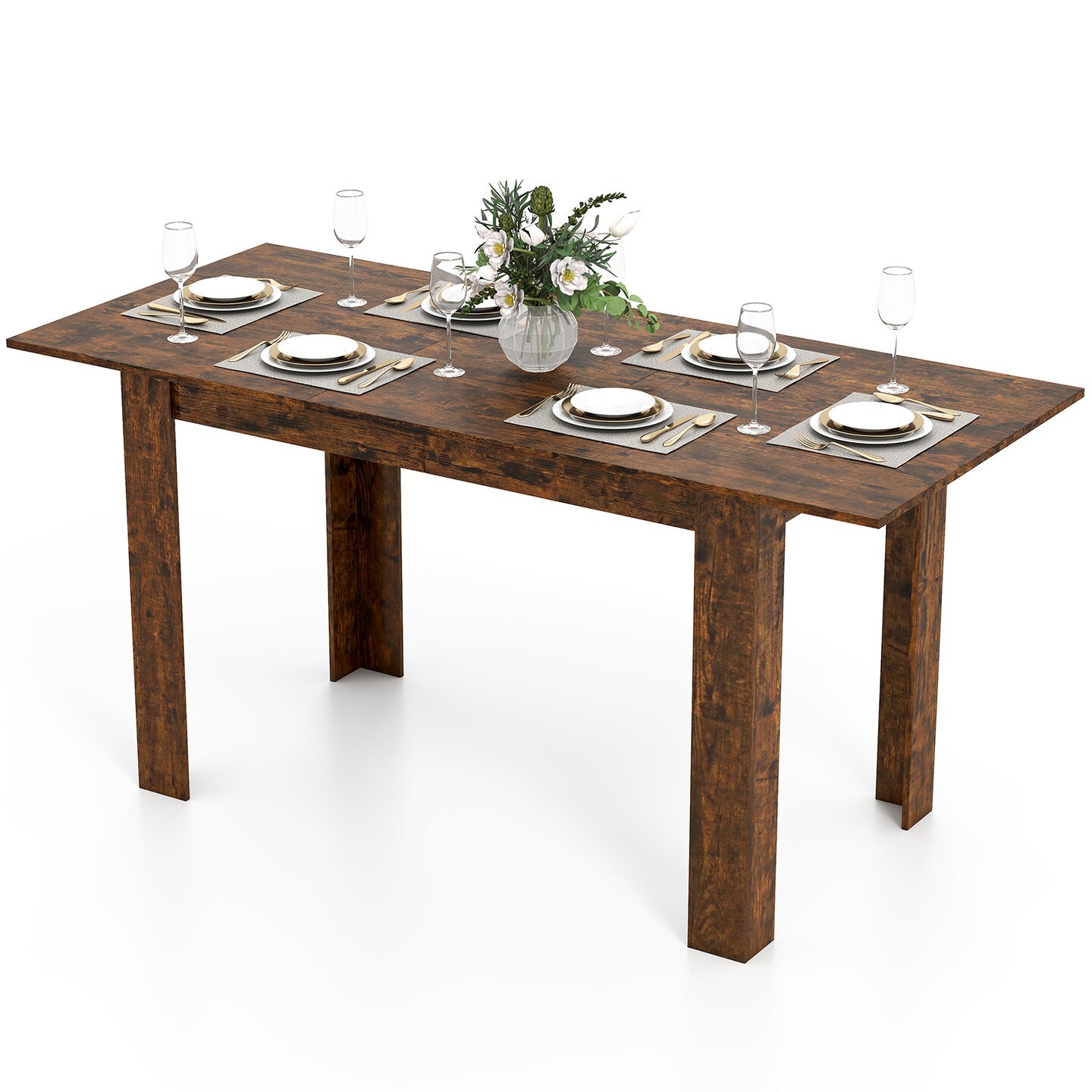 Engineered Wood Extendable Dining Table 47-62 Inch - 4-8 People