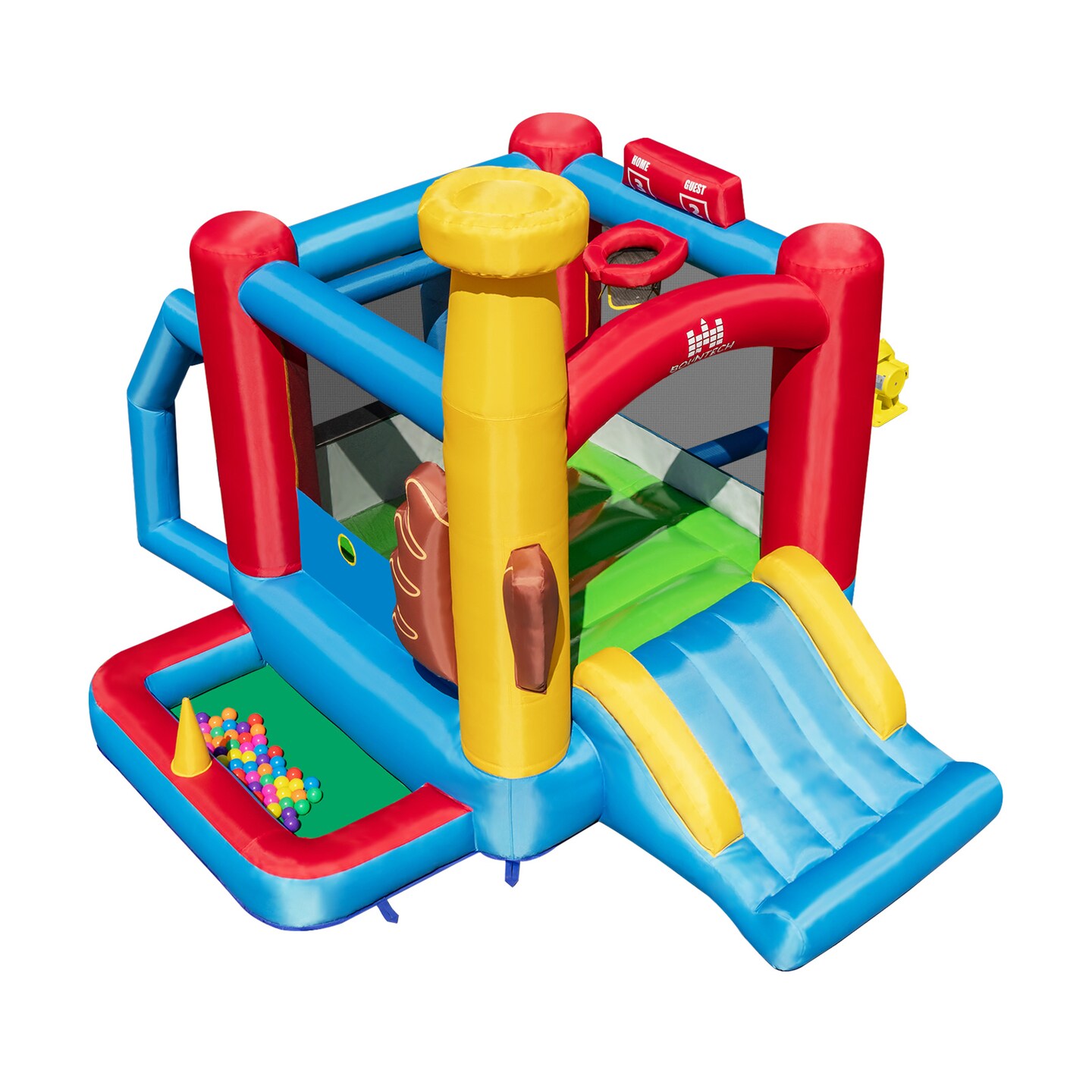 Baseball Theme Inflatable Bounce House With Slide Ball Pit For Kids 3-10 Years