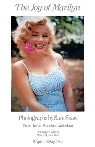 Framed Art Marilyn Monroe Flower in Teeth, Roxbury, CT, 1957 Exhibition Poster, 1986 by Sam Shaw 34 3/8 x 22