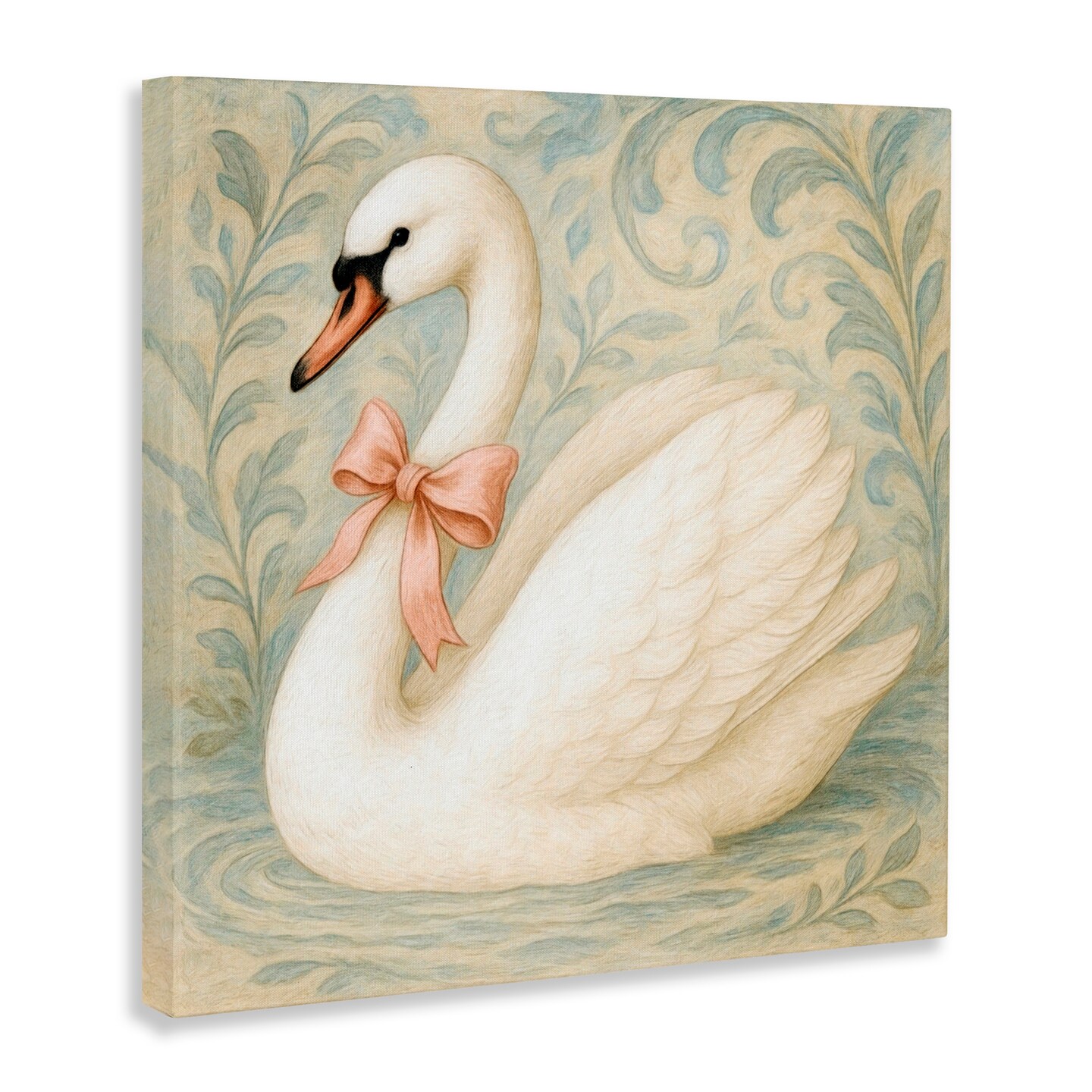 Stupell Industries Vintage Leaves Swan Canvas, design by Grotto Studios