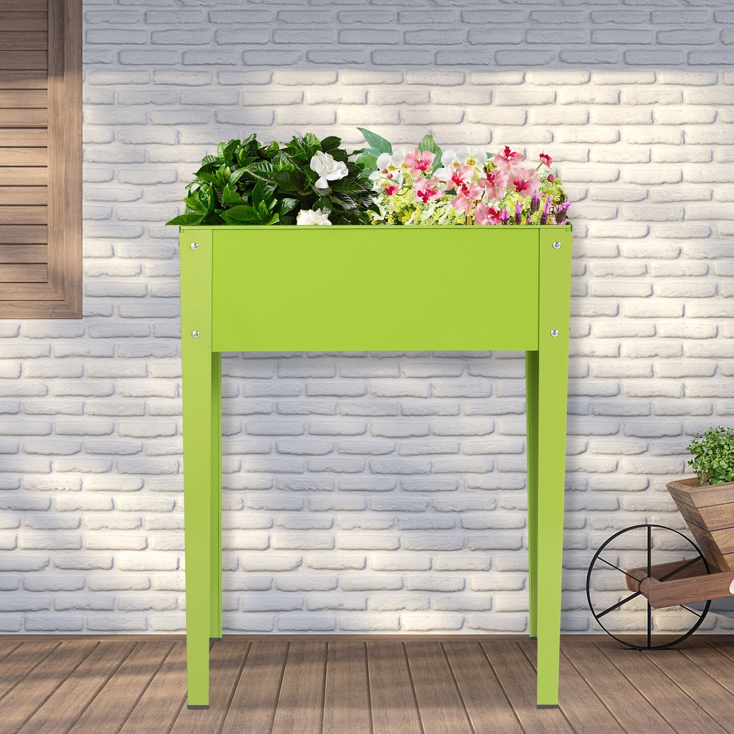 Fruit Green Elevated Garden Planter Galvanized Steel Large Space Durable