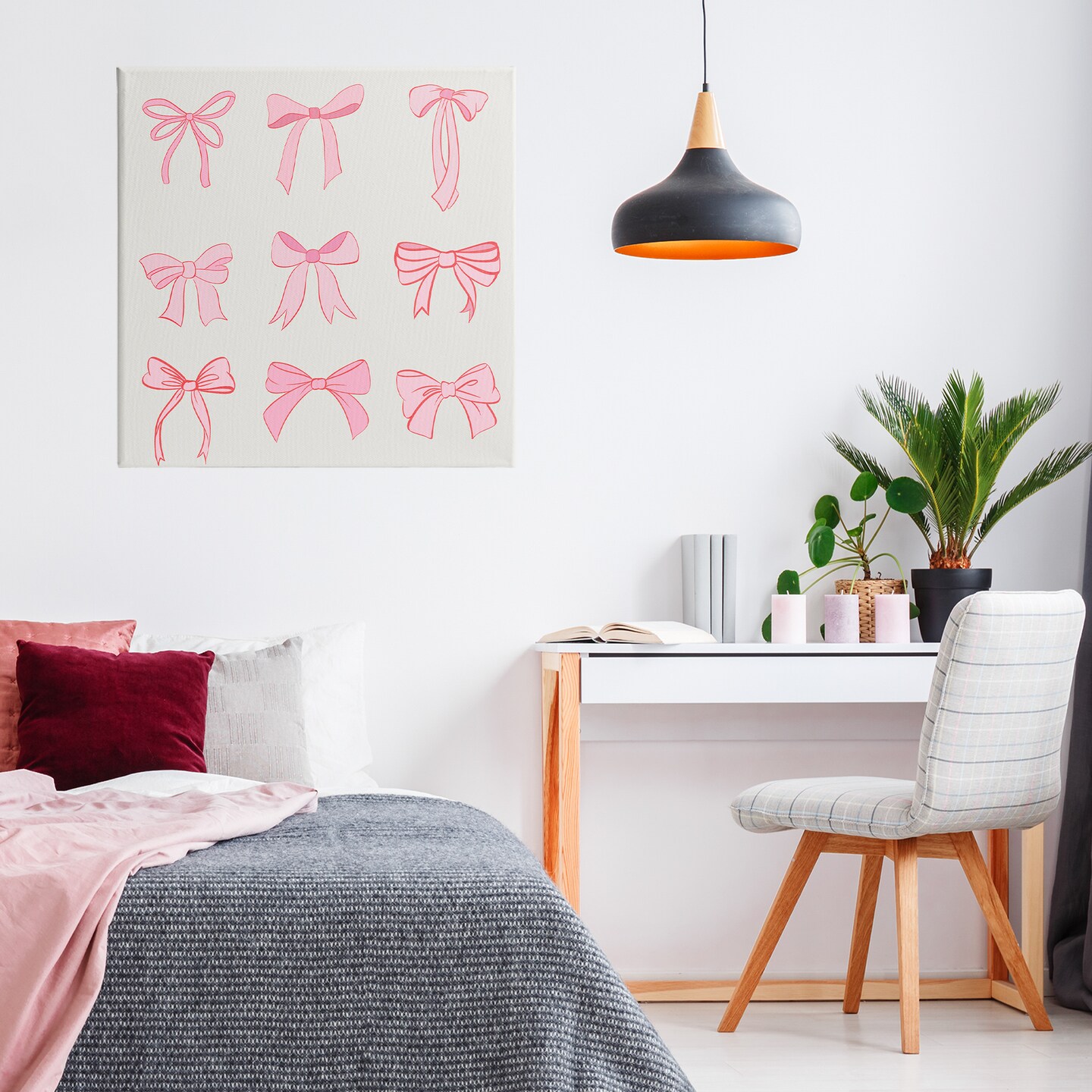 Stupell Industries Pink Coquette Ribbons Canvas, design by Emily Navas