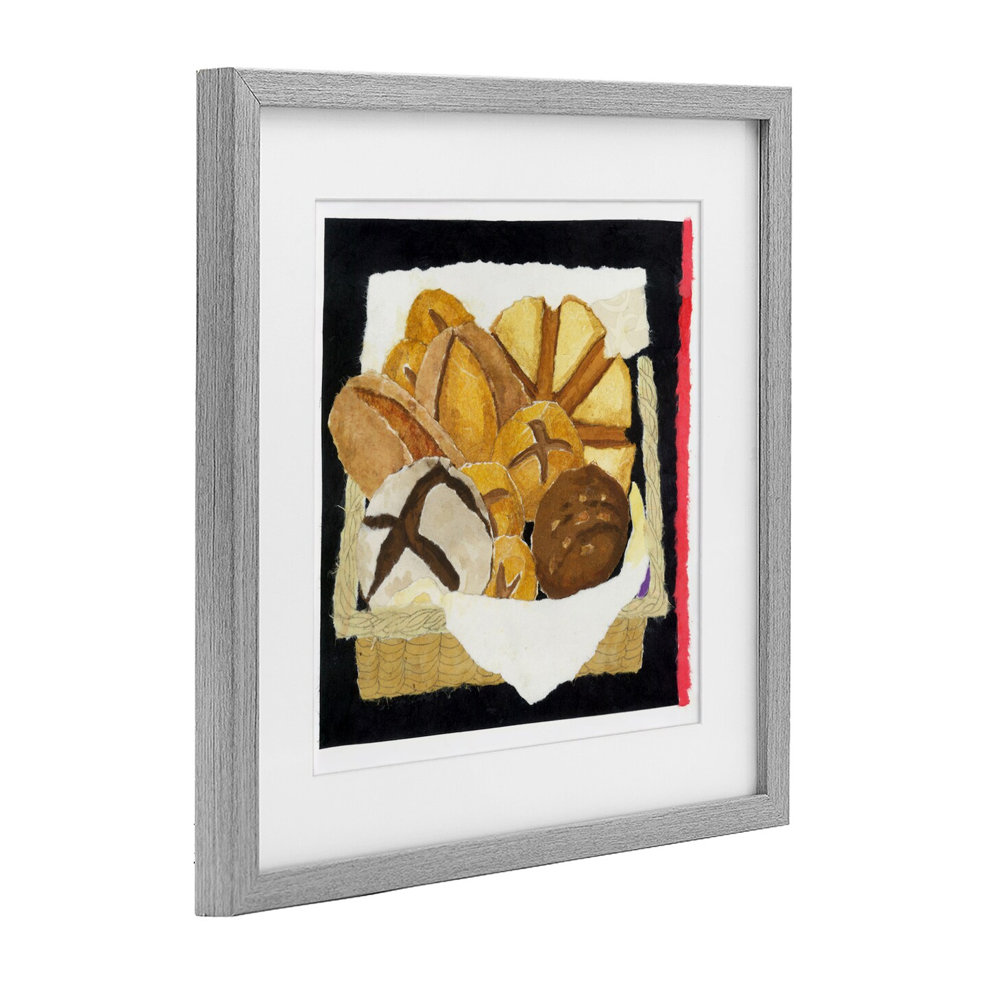 Stupell Industries Bread Box and Stripe Framed Print Under Glass, design by Nancy Overton