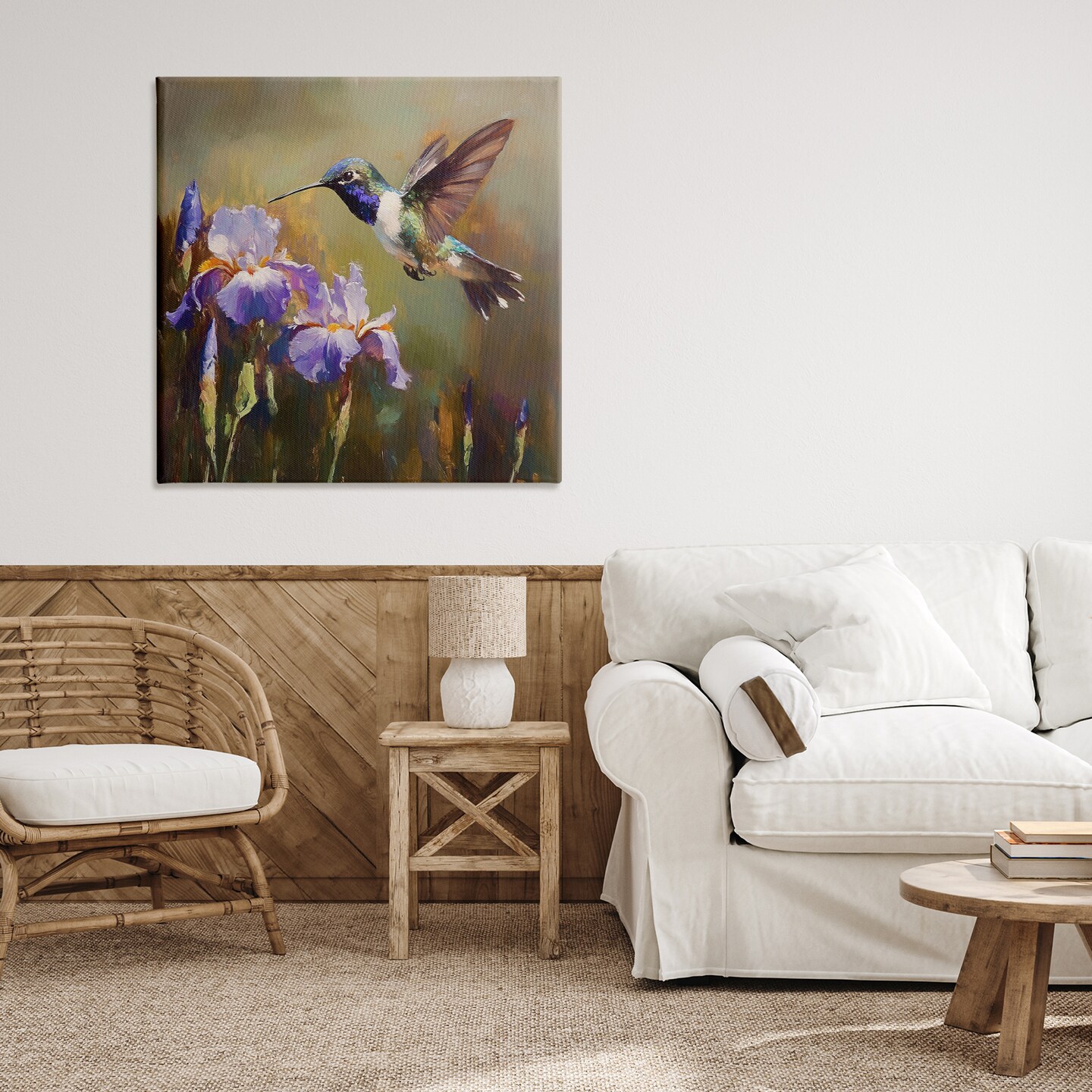 Stupell Industries Hummingbird & Purple Irises Canvas, design by Tina LeCour