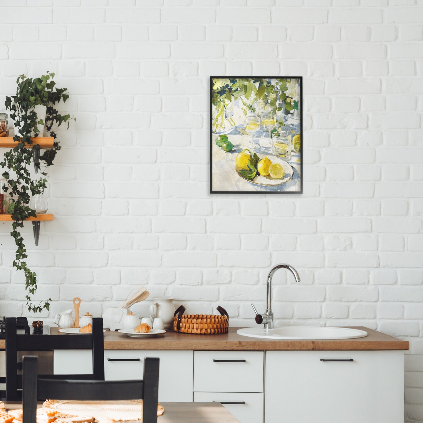 Stupell Industries Meringue Lemons Table Spread Framed Giclee, design by Annabelle Hall
