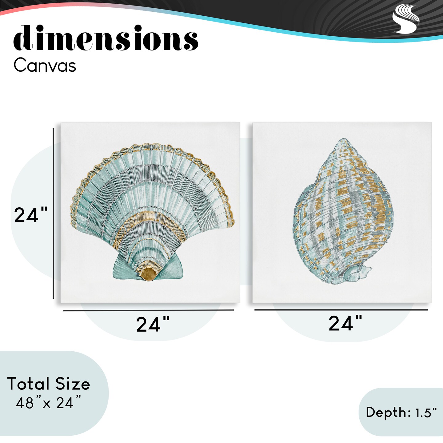 Stupell Industries Regal Clam Shell Duo 2pc Canvas Set, design by Lorenzo Collective