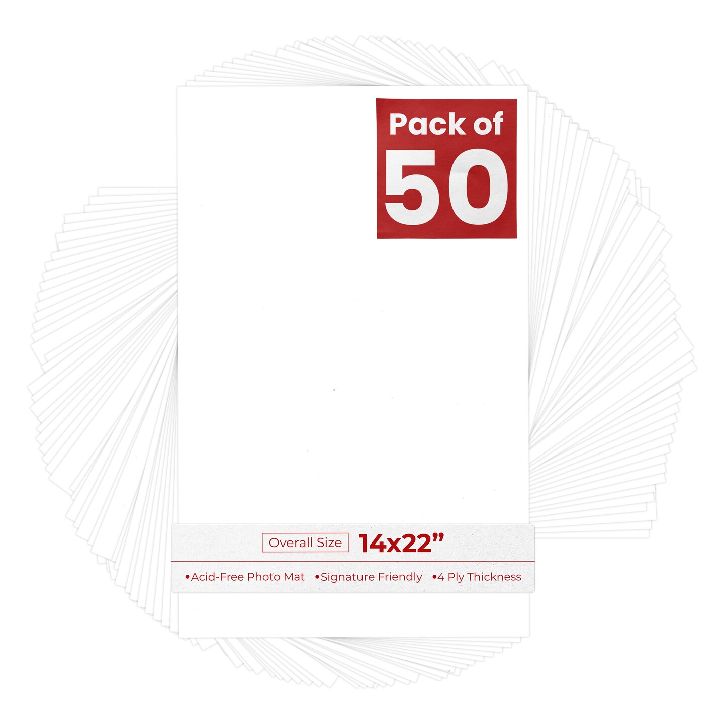 White 14x22 Uncut Mat Board - Blank Sheets, No Opening, Color: White ...