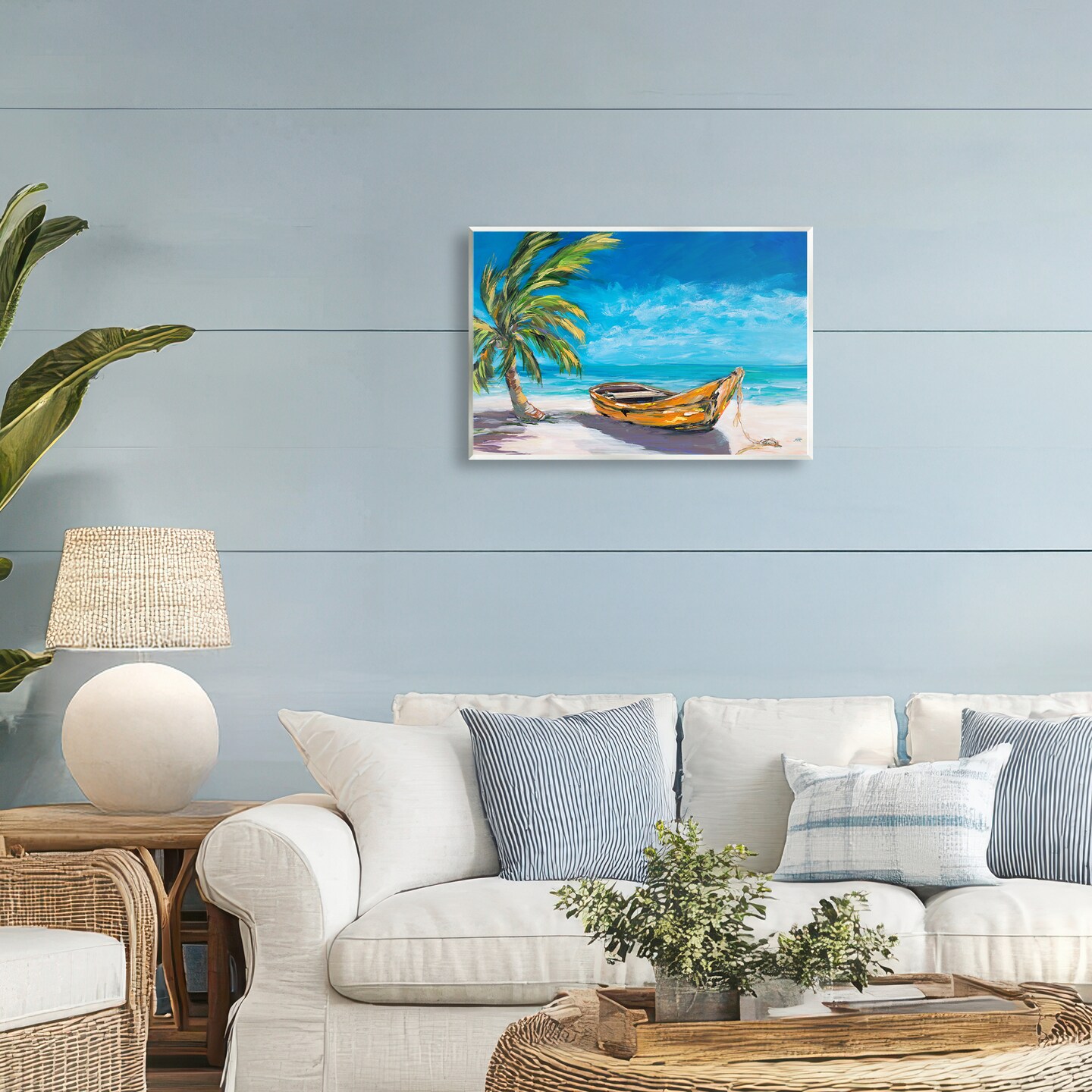 Stupell Industries Lost Island Palm & Boat Wall Plaque, design by Julie DeRice