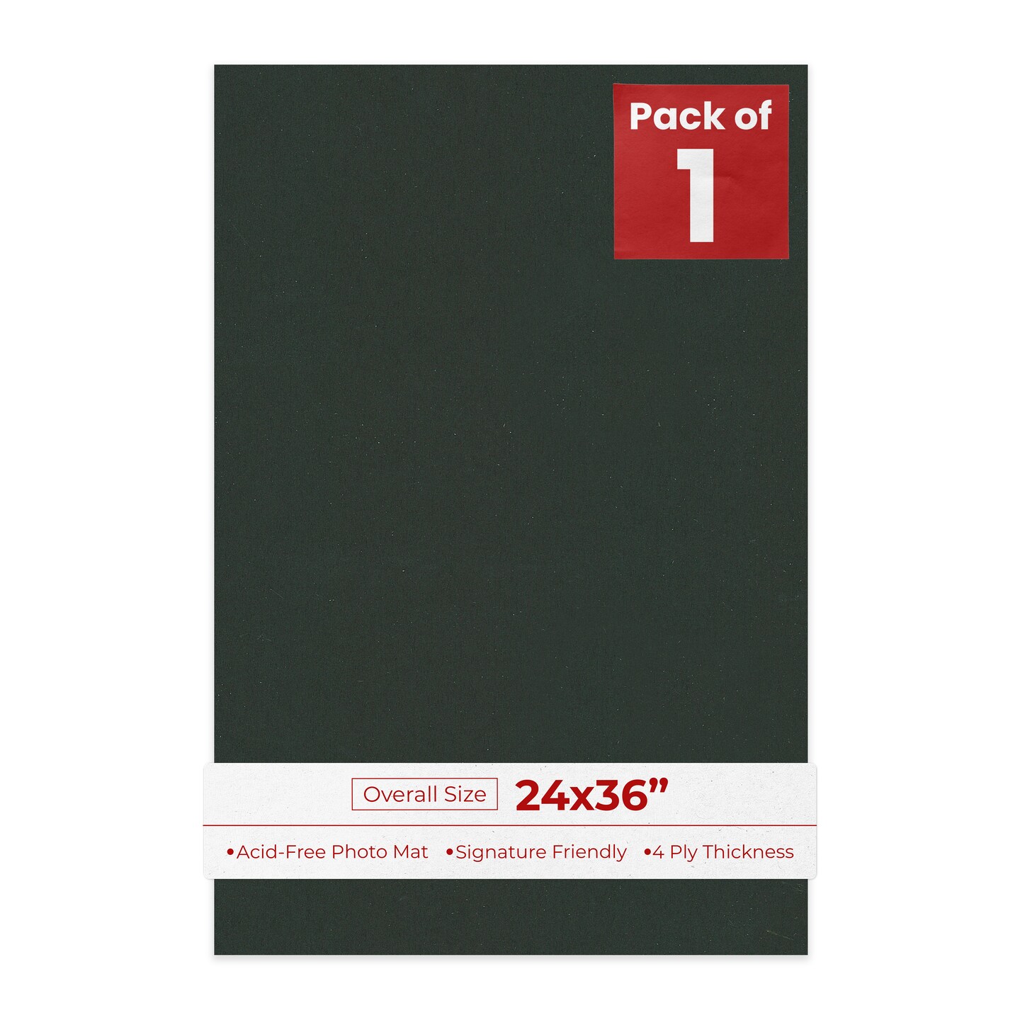 Textured Black 24x36 Uncut Mat Board - Blank Sheets, No Opening