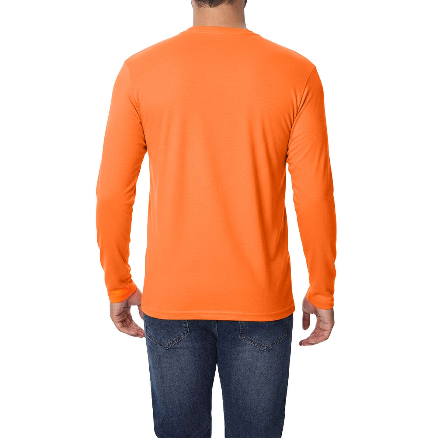 Zfeel ZF912 Hobby & Workshop Shirt – UPF 50, Lightweight Long Sleeve, Neon Orange, 3-Pack