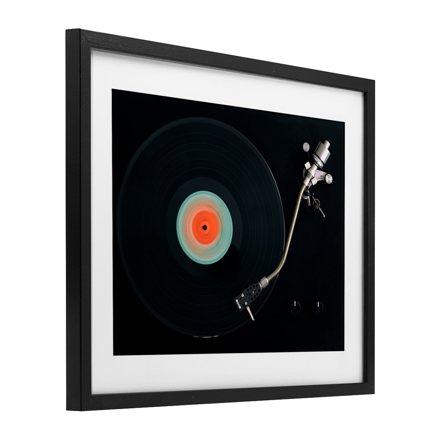 Stupell Industries Vintage Spinning Record Framed Print Under Glass, design by Tom Quartermaine