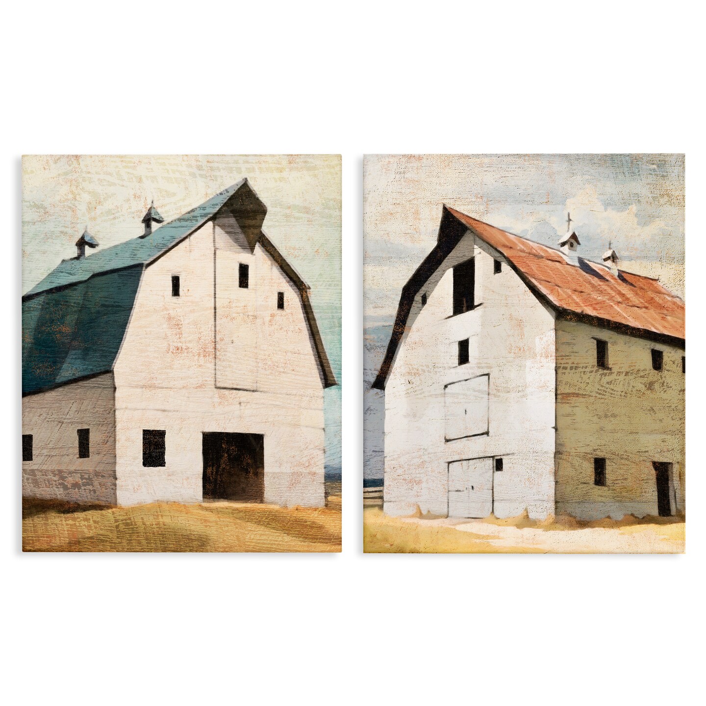 Stupell Industries Rustic Big Barns 2pc Canvas Set, design by Susan Jill
