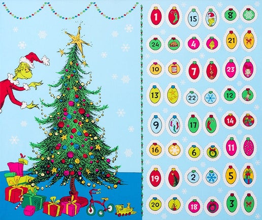 Licensed How the Grinch Stole Christmas 36" Advent Panel Cotton Fabric