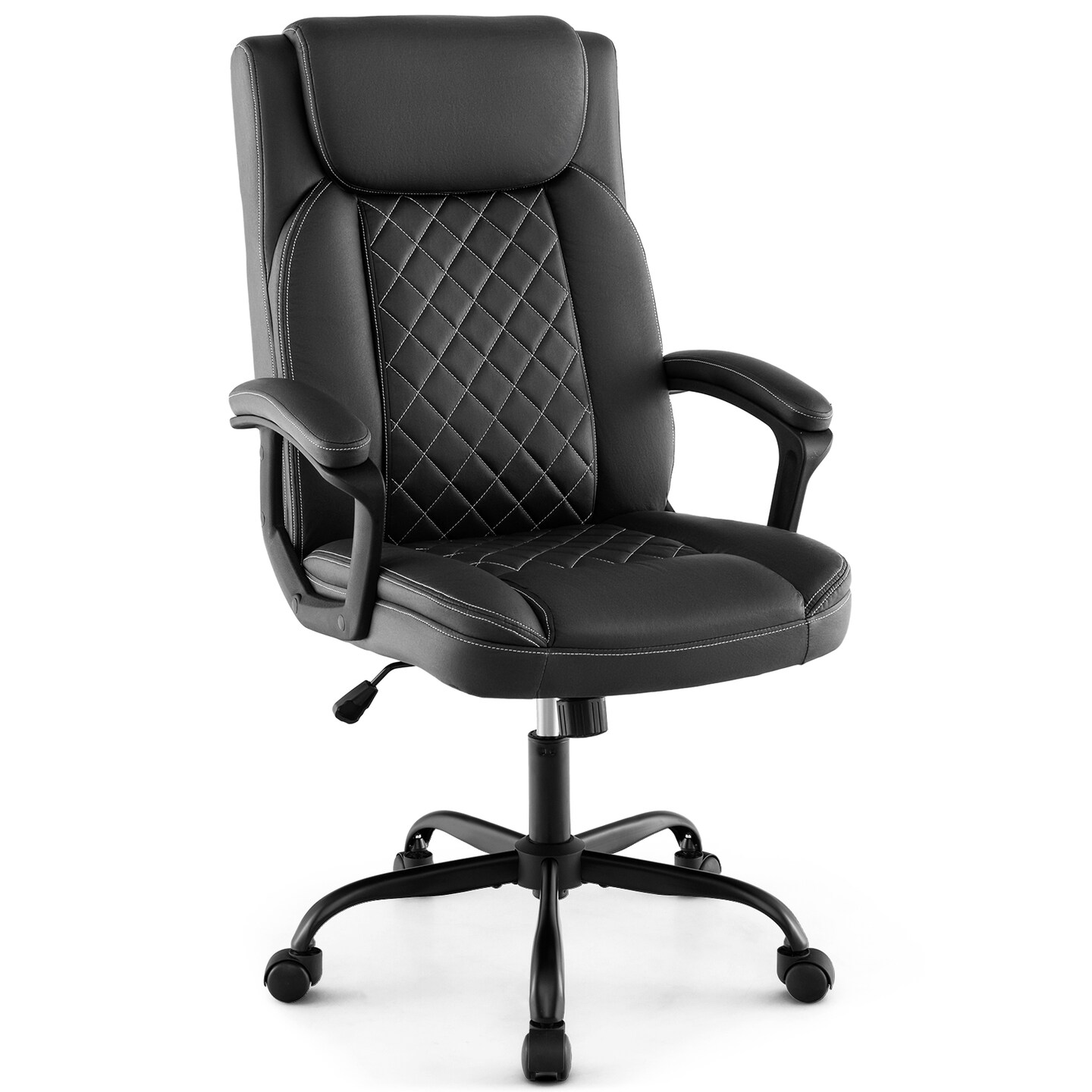 Black Executive Office Chair Ergonomic High Back with Headrest